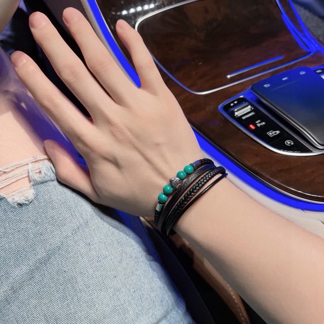 Louis Vuitton Leather and Bead Bracelet